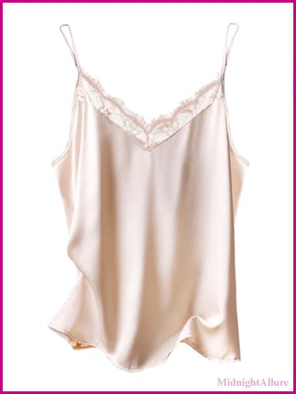 Satin Lace V-Neck Camisole Pajama Top